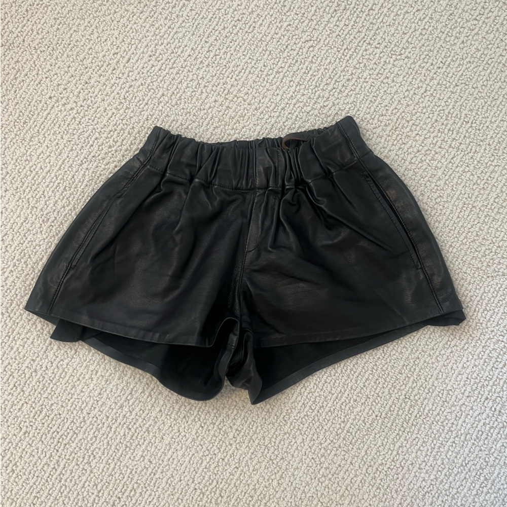 Black Rag & Bone Leather Shorts Size XS